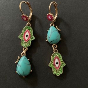 Betsey Johnson hamsa earrings